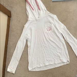 ivory ella long sleeve tee with hoodie.